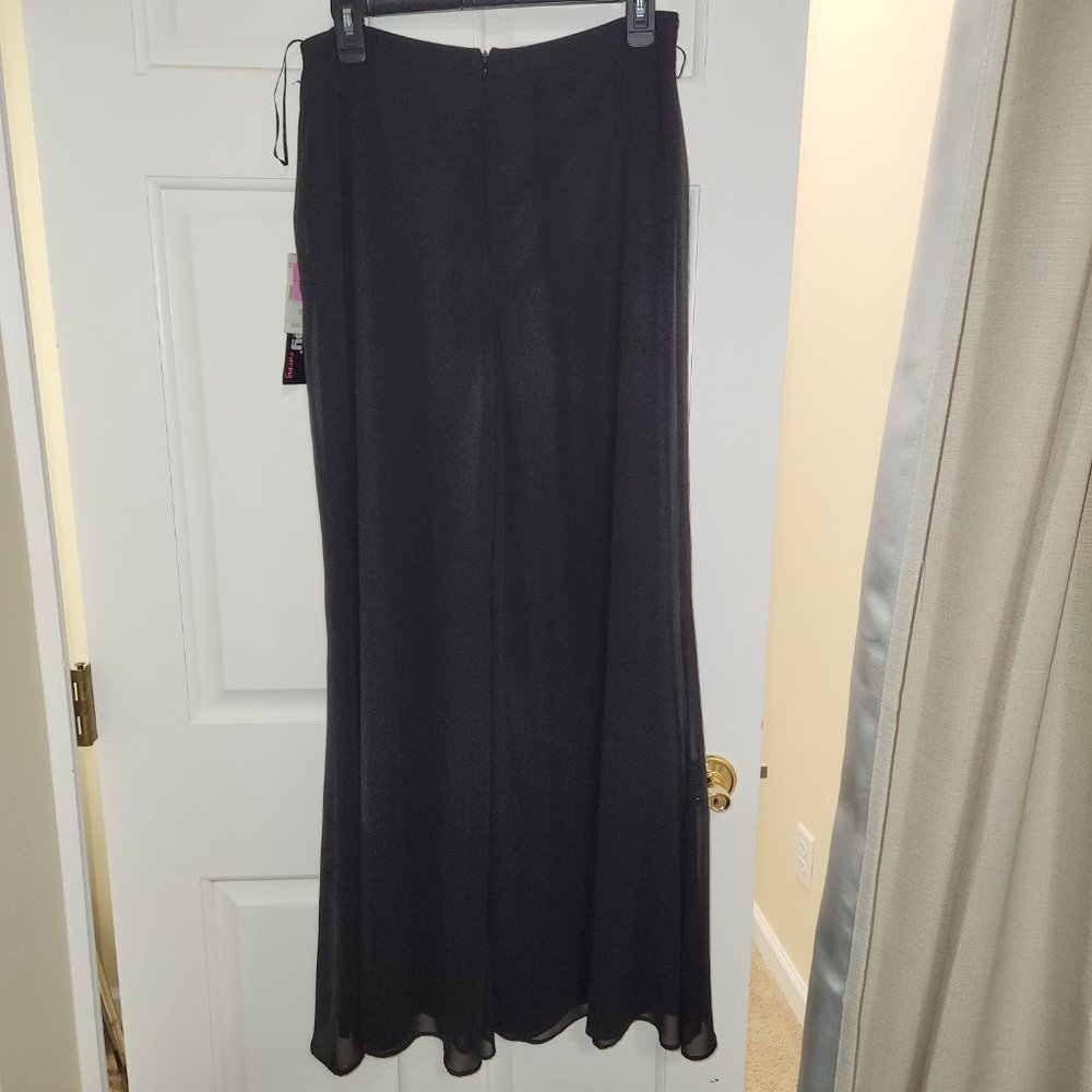 Womens Black Sheer Formal Pants by Dawn Joy Evening - Size 8  NWT
